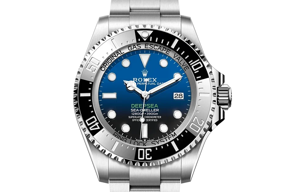 "D-BLUE" color dial watch-silver-44MM