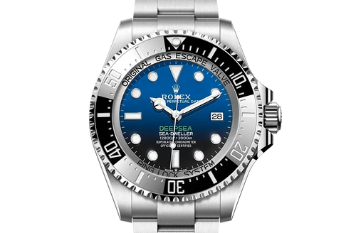 "D-BLUE" color dial watch-silver-44MM