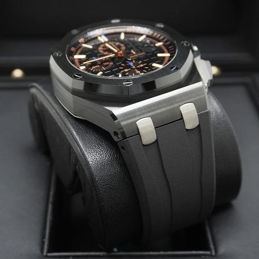 Black strap - Titanium black dial - Watch - 44mm