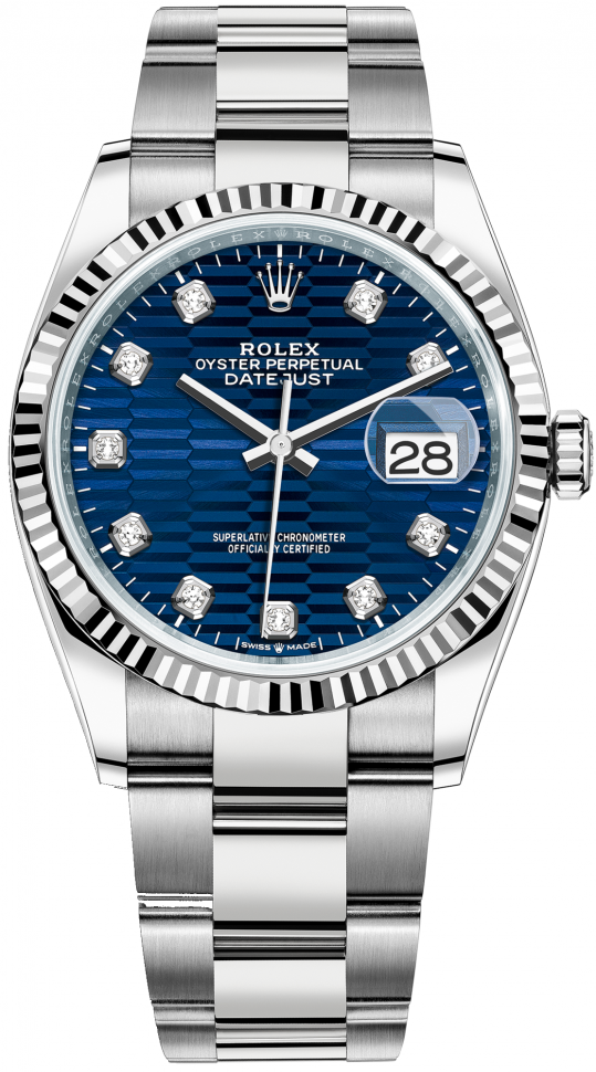 Bright blue dial watch -Silver-36MM