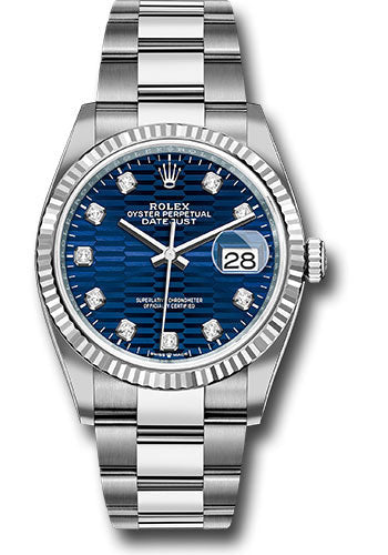 Bright blue dial watch -Silver-36MM