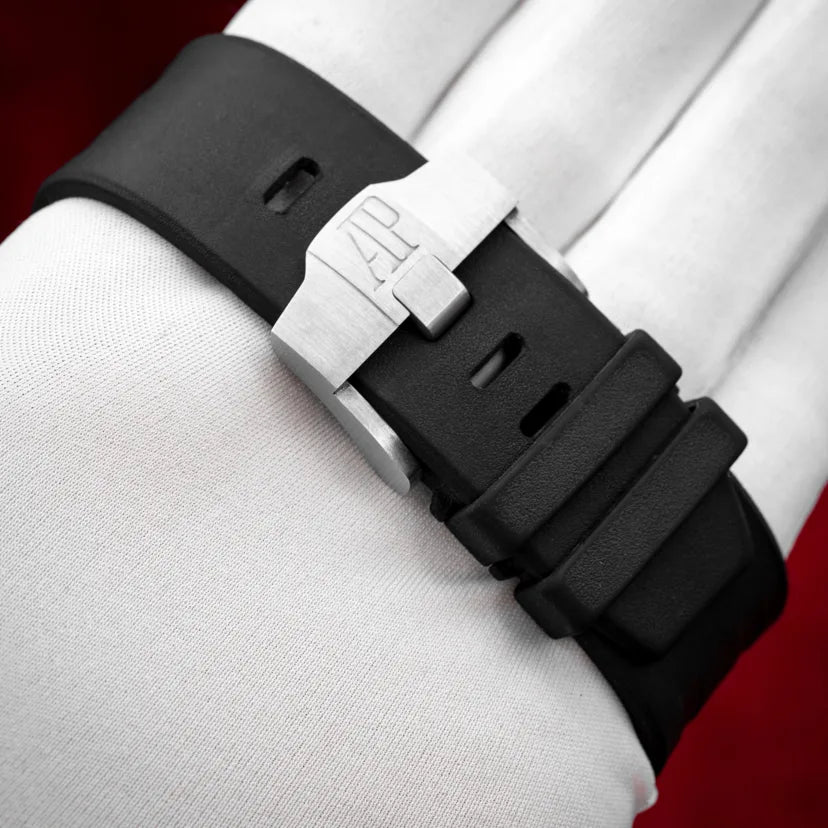Black strap - Titanium white dial - Watch - 44mm