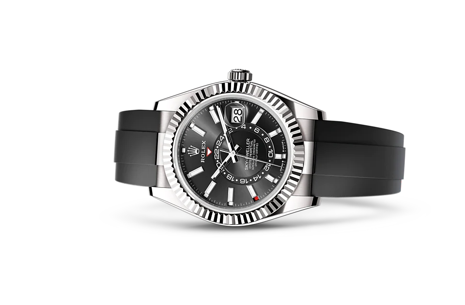 Bright Black Dial Watch - Black-42MM
