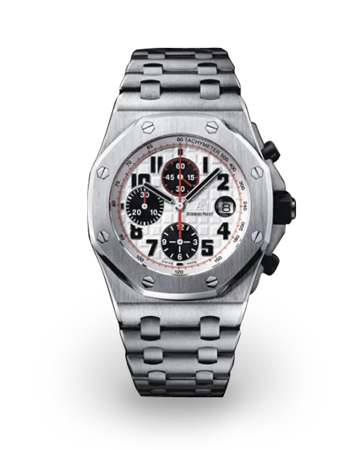 Silver strap - Titanium silver-white dial - Watch - 42 mm