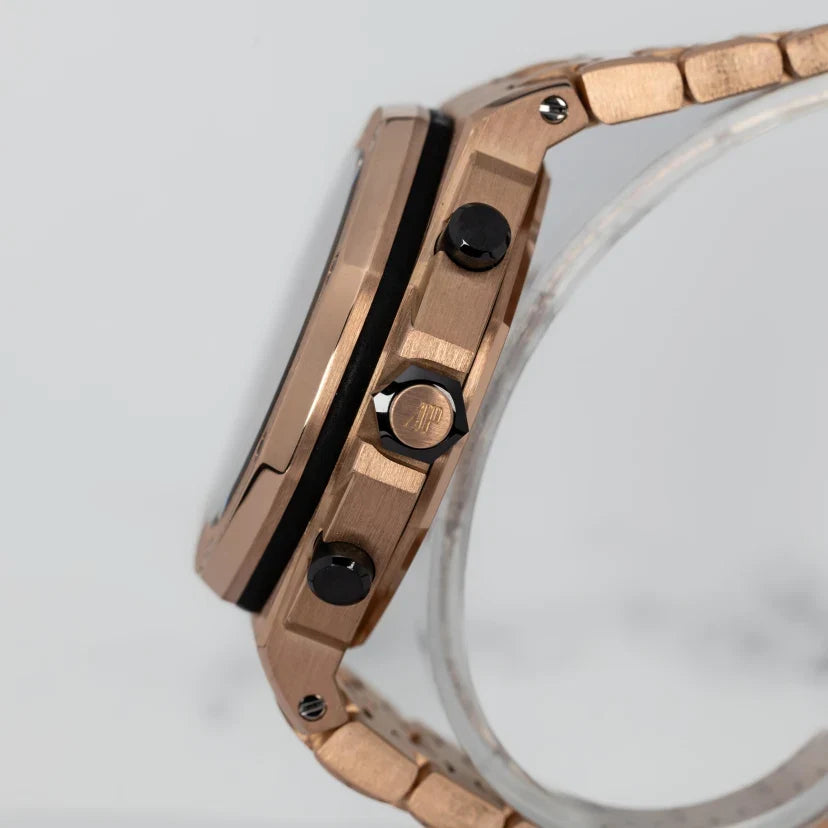 Rose gold strap - Titanium grey dial - Watch - 42 mm