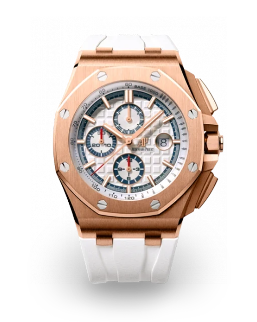 White strap - Titanium white dial - Watch - 44mm