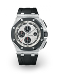 Black strap - Titanium white dial - Watch - 44mm