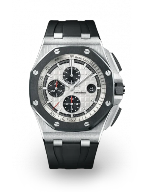 Black strap - Titanium white dial - Watch - 44mm