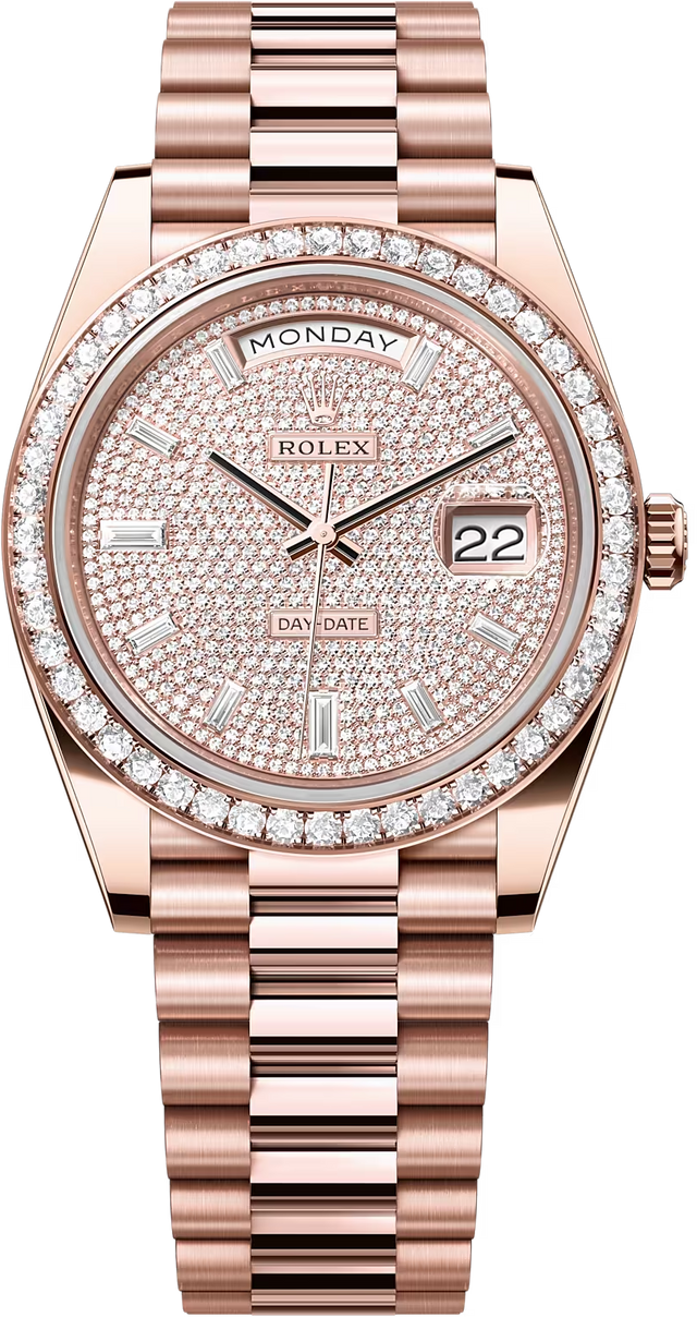Full diamond dial - Gold strap - 40 mm