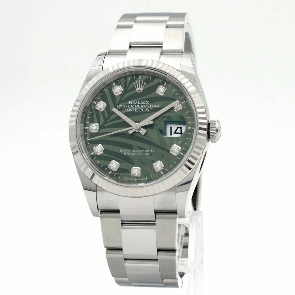 Olive Green Dial Watch -Silver-36MM