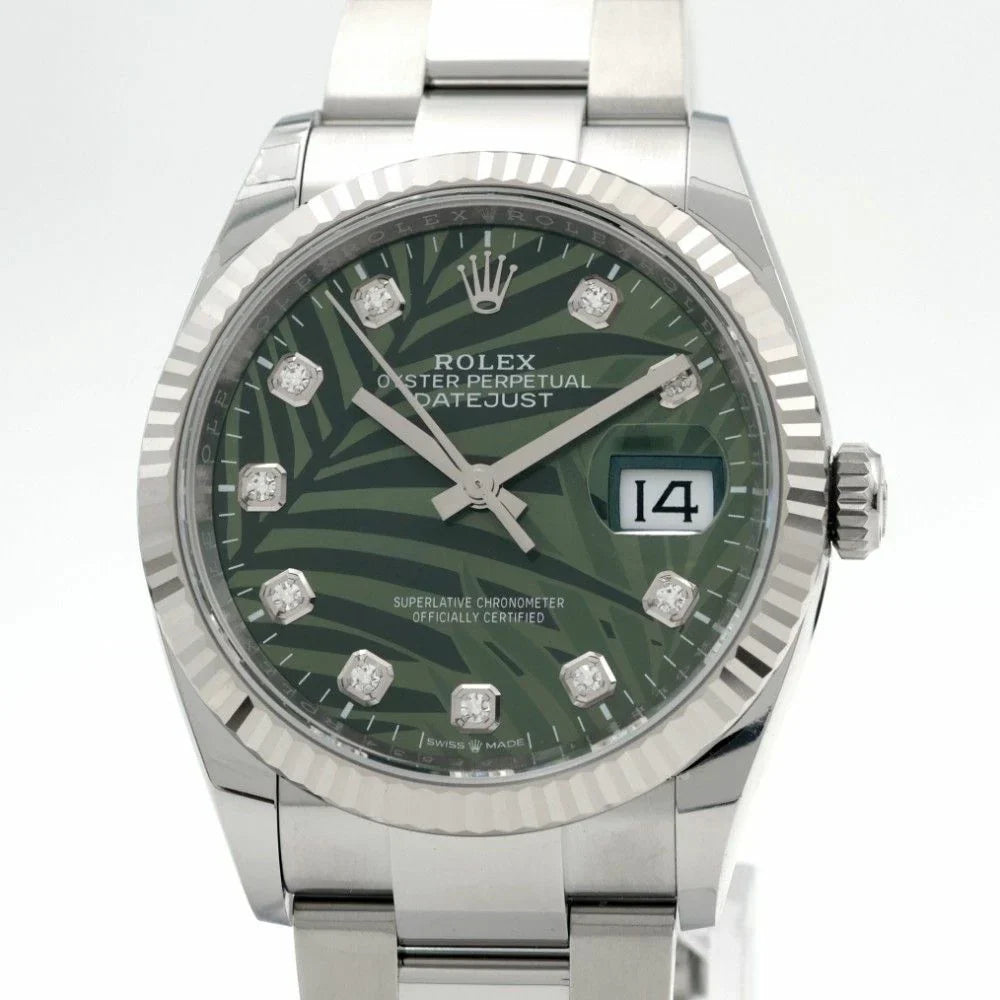 Olive Green Dial Watch -Silver-36MM