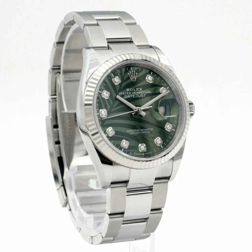 Olive Green Dial Watch -Silver-36MM
