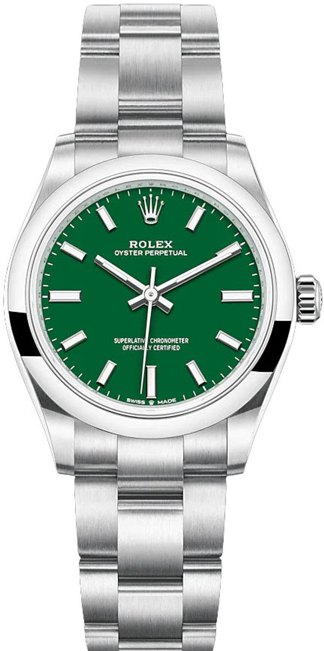 Green Dial Watch-Silver-31MM