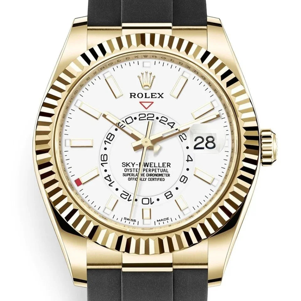 White Dial Watch - Black-42MM