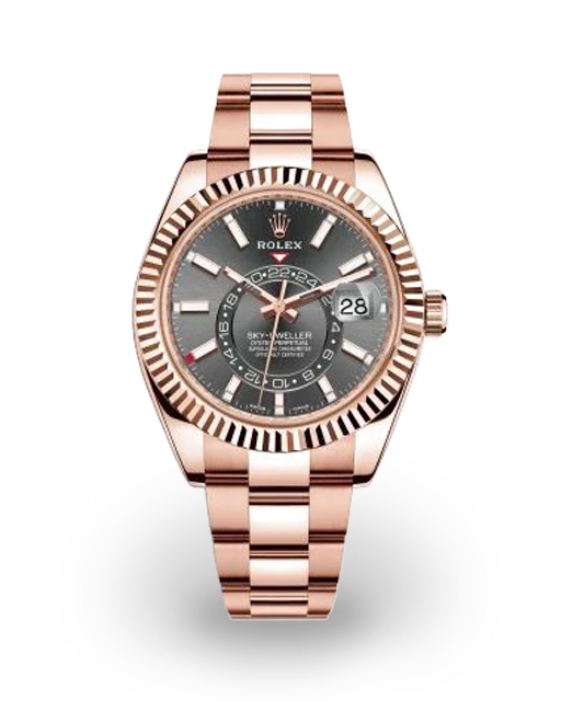 Dark Rhodium White Dial Watch - Gold - 42MM