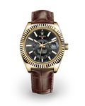 Black Dial Watch - Dark Brown - 42MM
