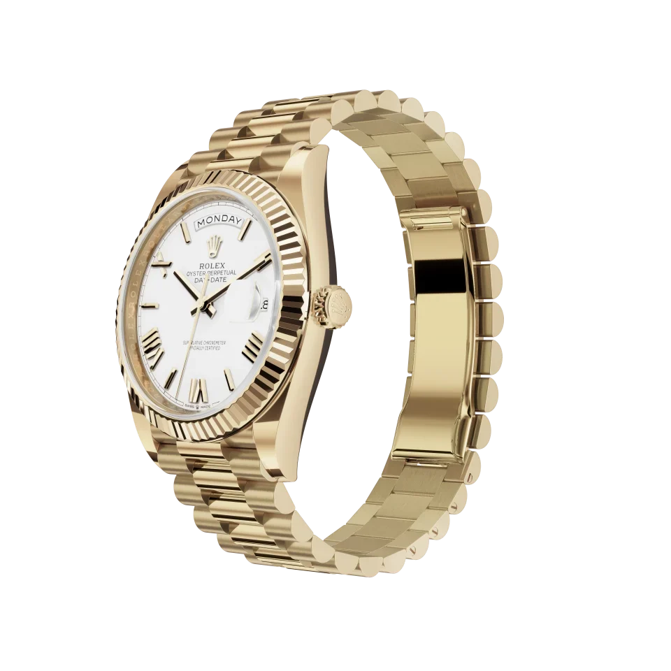 White dial - Gold strap - 40 mm