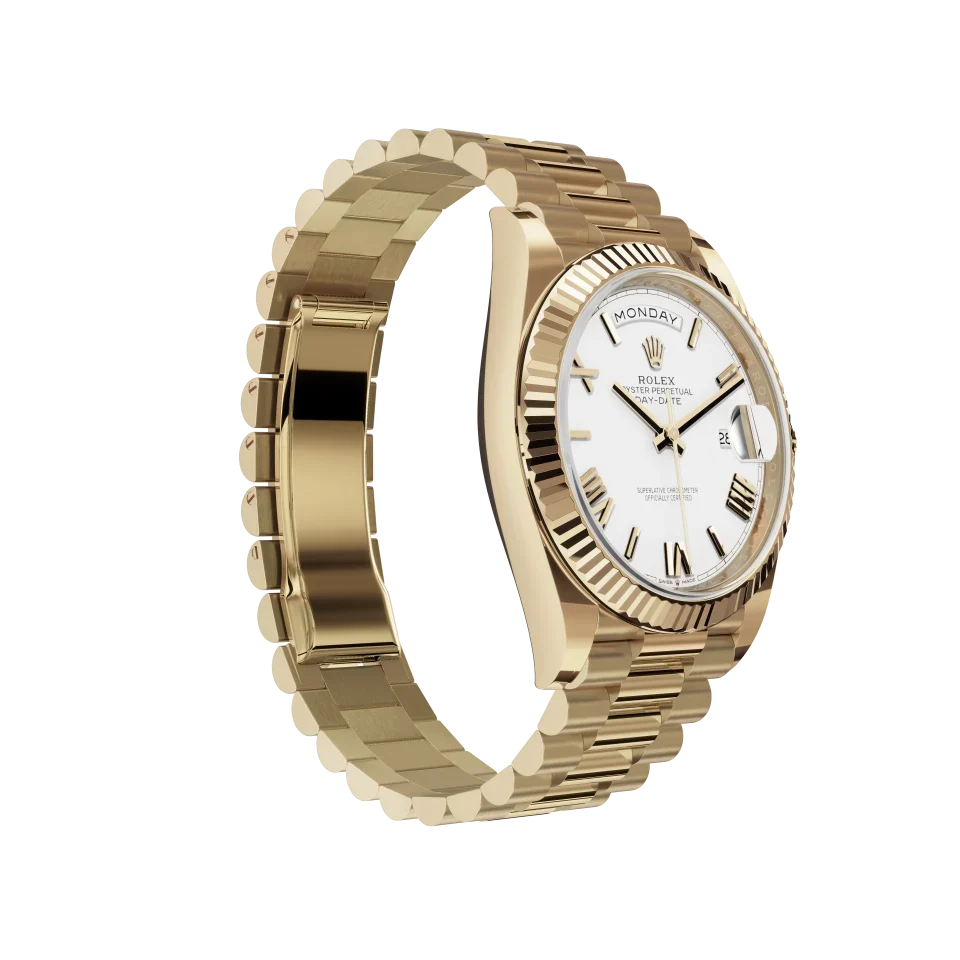 White dial - Gold strap - 40 mm