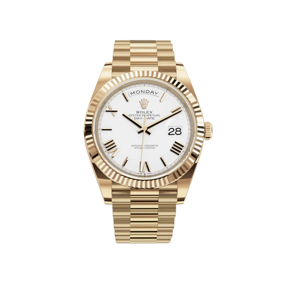 White dial - Gold strap - 40 mm
