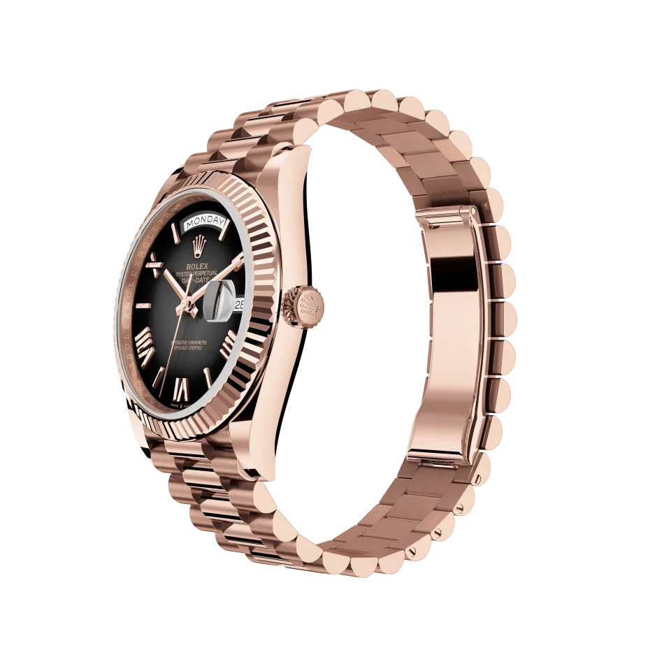 Gradient slate grey dial - Gold strap - 40mm