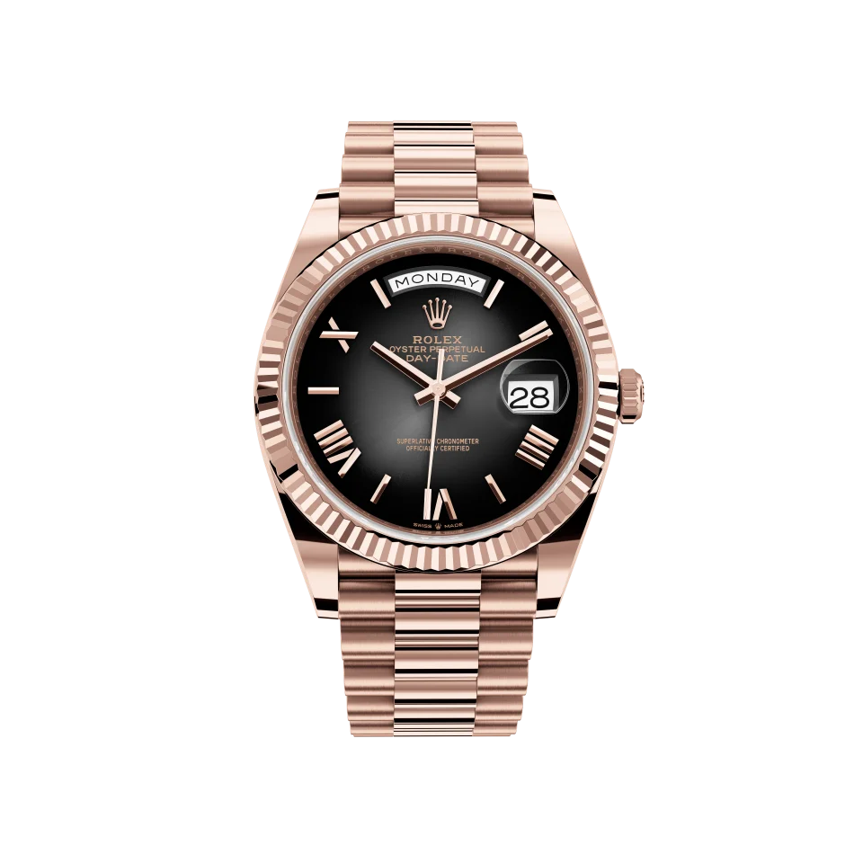 Gradient slate grey dial - Gold strap - 40mm