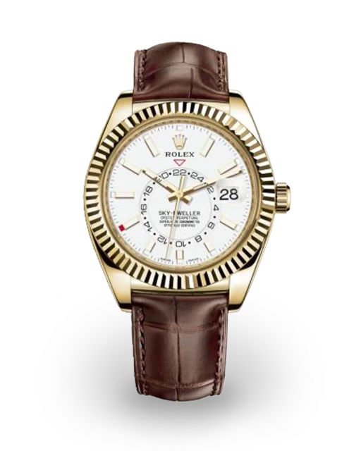 White Dial Watch - Dark Brown - 42MM