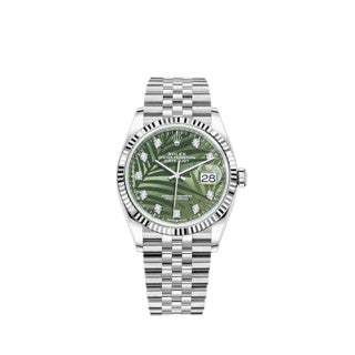 Olive Green Dial Watch -Silver-36MM
