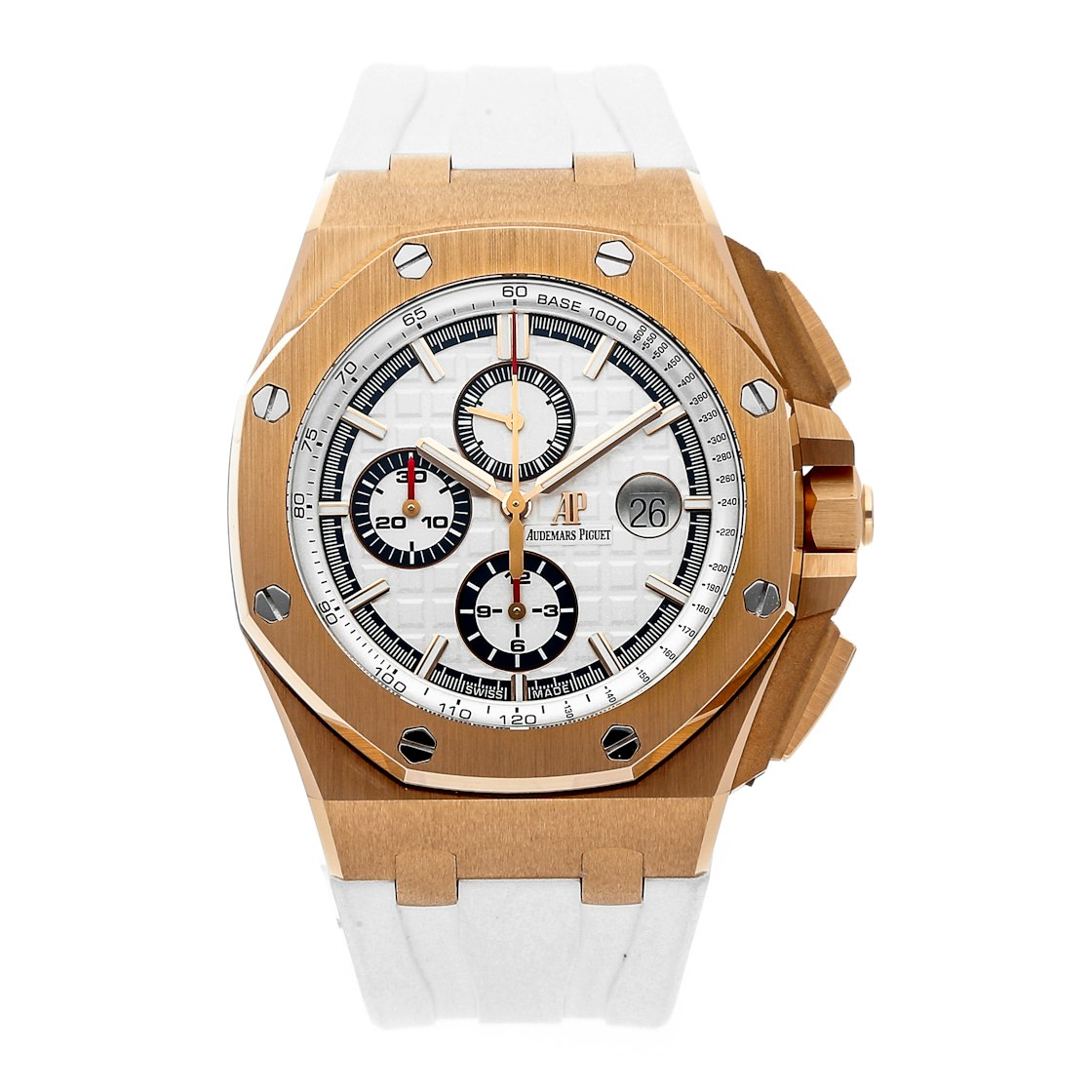 White strap - Titanium white dial - Watch - 44mm
