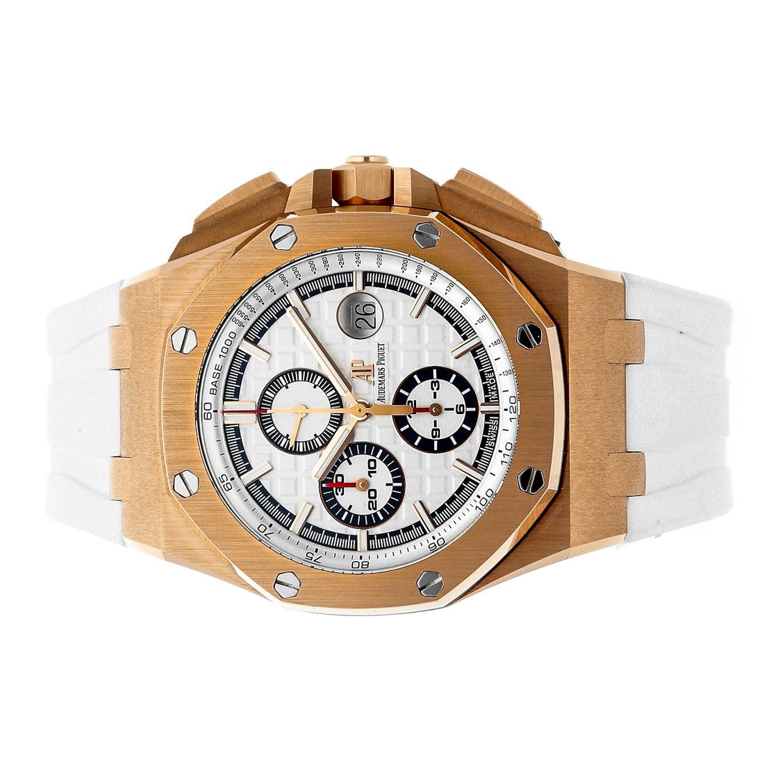 White strap - Titanium white dial - Watch - 44mm