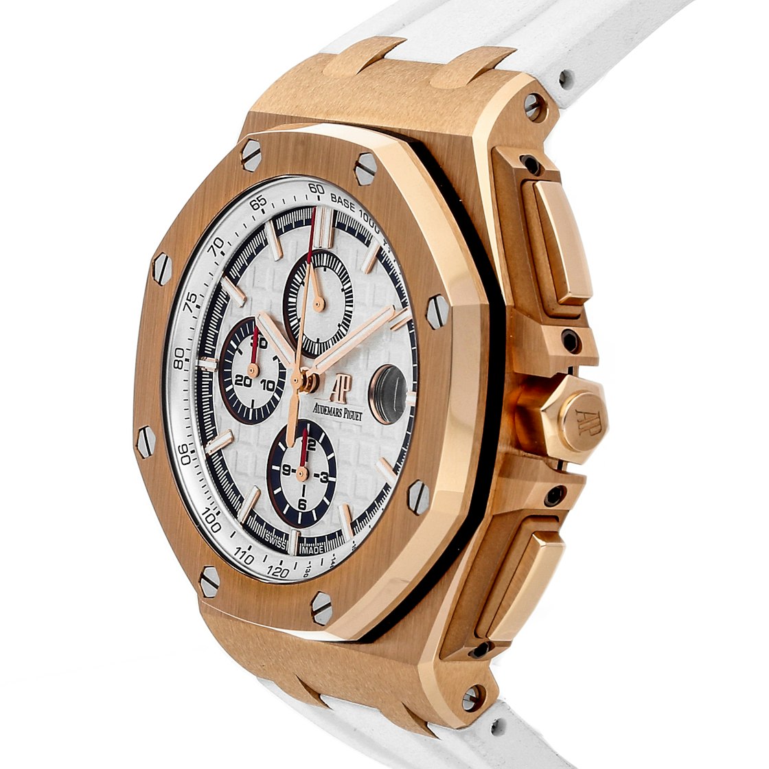 White strap - Titanium white dial - Watch - 44mm