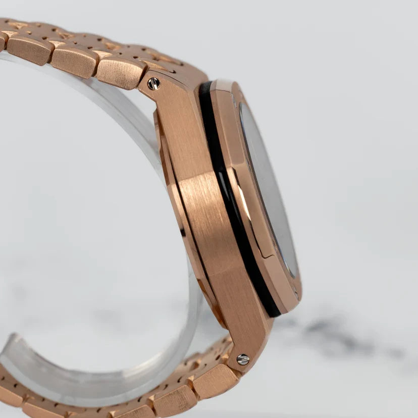 Rose gold strap - Titanium grey dial - Watch - 42 mm