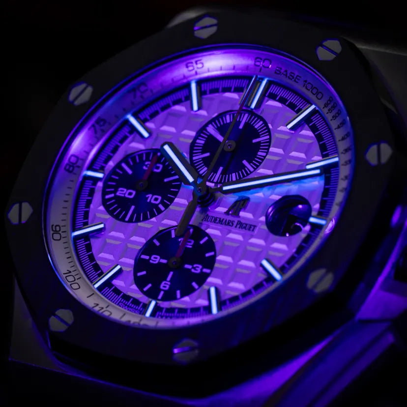 Black strap - Titanium white dial - Watch - 44mm