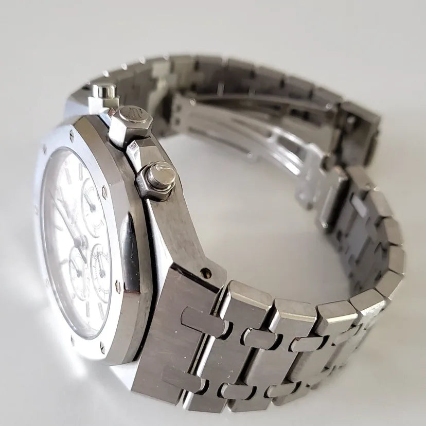 Silver 904L steel white dial - Watch - 39 mm