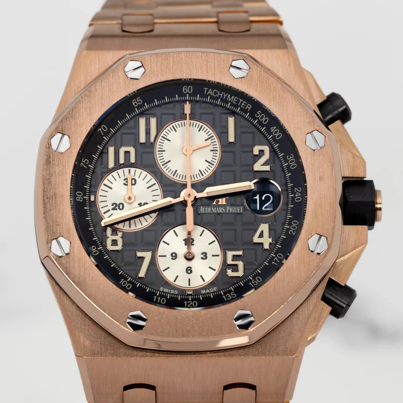 Rose gold strap - Titanium grey dial - Watch - 42 mm
