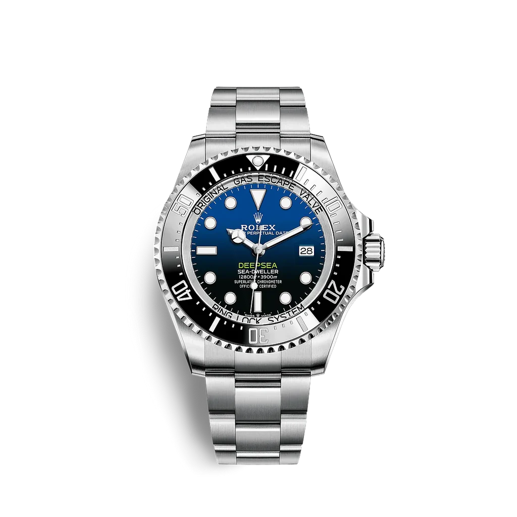 "D-BLUE" color dial watch-silver-44MM