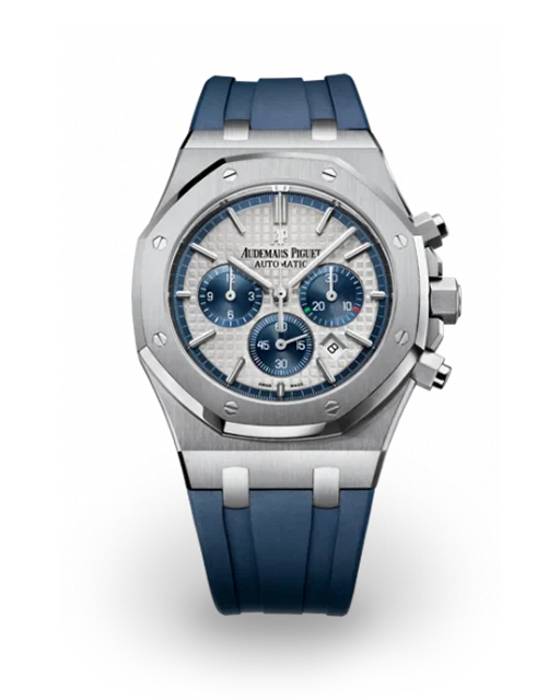 Dark blue 904L steel silver grey, blue chronograph bezel panda dial - Watch - 41 mm