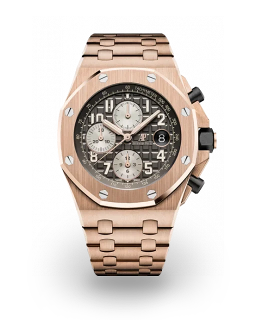 Rose gold strap - Titanium grey dial - Watch - 42 mm