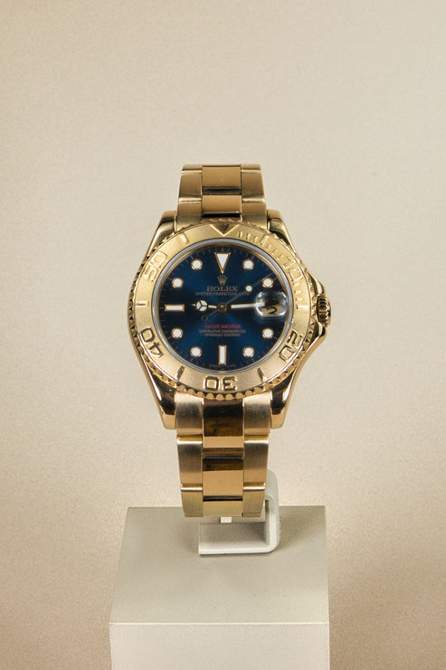 Blue Dial Watch - Gold-35MM