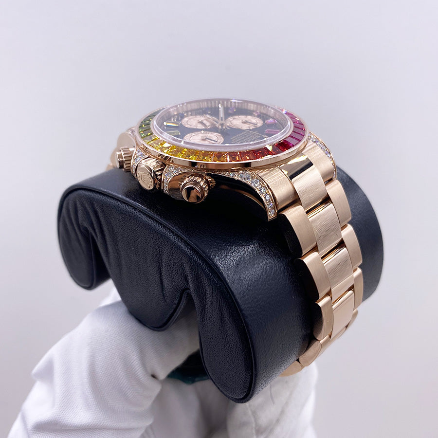 Black dial - Gold strap - Rainbow Di - 40MM