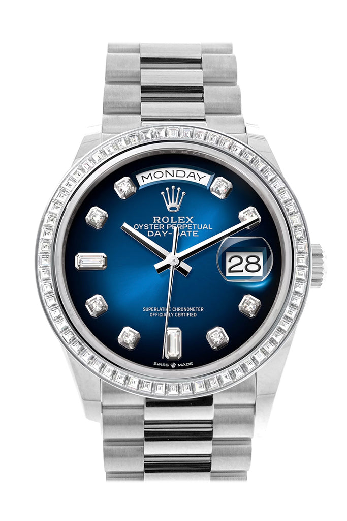 Gradient blue dial - Silver strap - 36mm