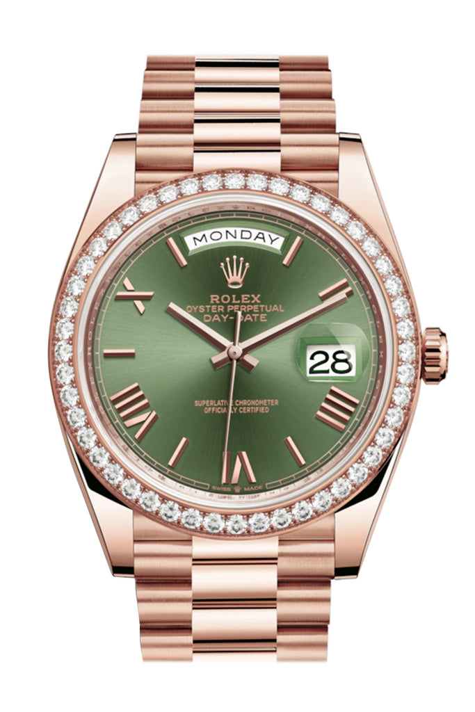 Olive green dial - Gold strap - 40 mm