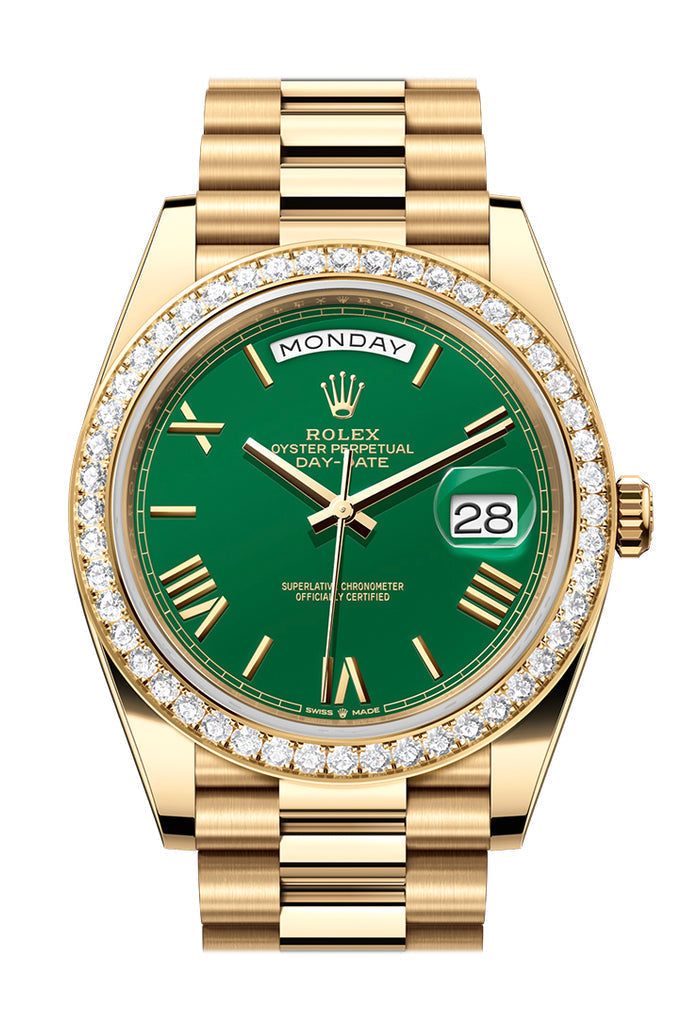Green dial - Gold strap - 40mm