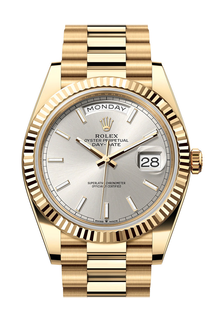 Silver dial - Gold strap - 40mm