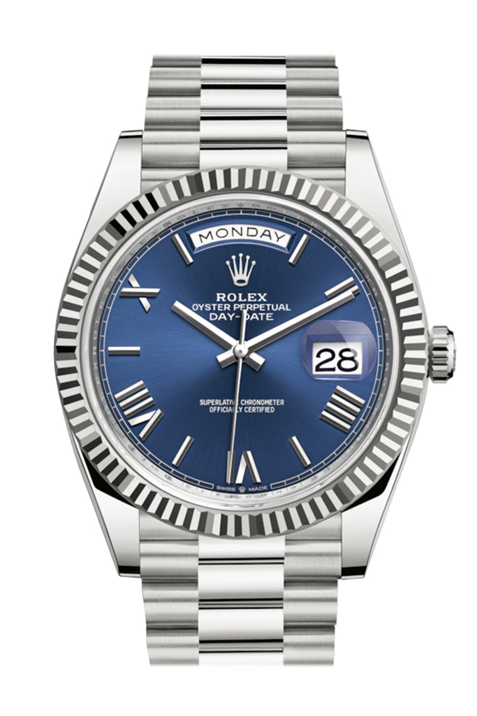 Bright blue dial - Silver strap - 40mm