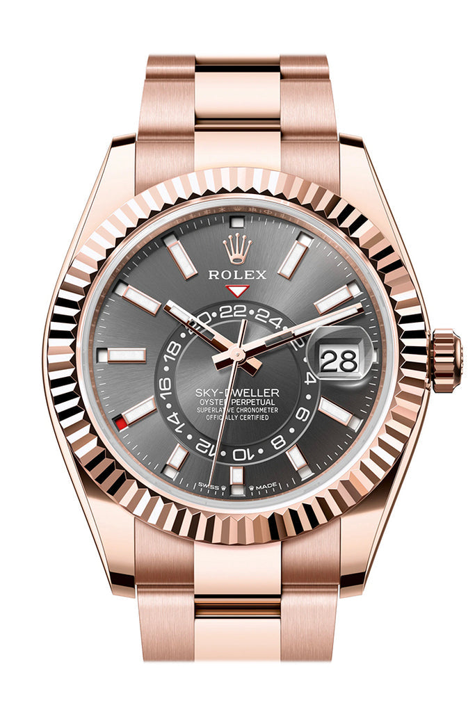 Dark Rhodium White Dial Watch - Gold - 42MM