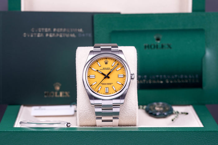 Yellow dial watch-silver-36MM