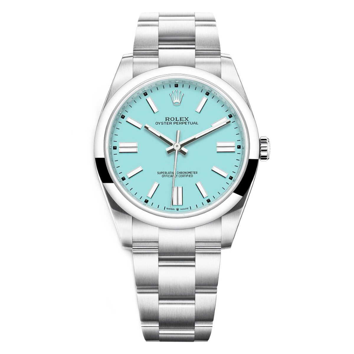 Turquoise Blue Dial Watch-Silver-41MM