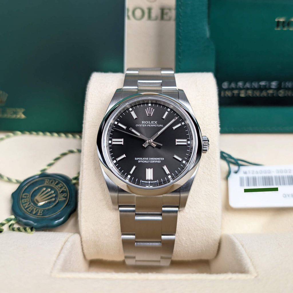 Black dial watch-Silver-36MM