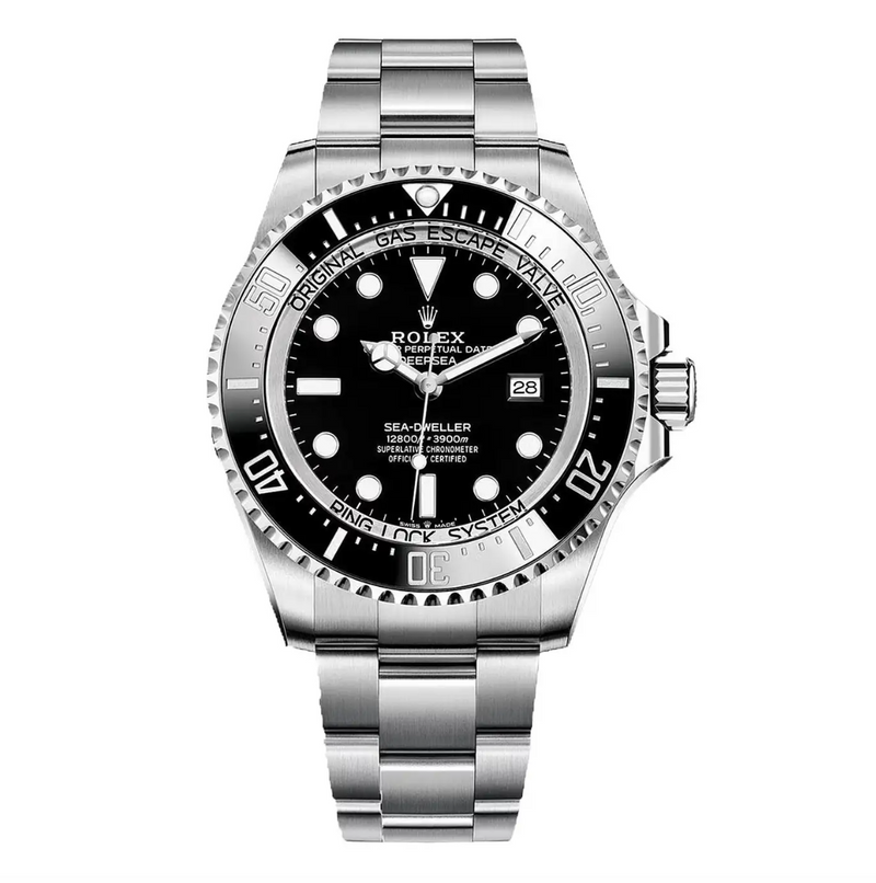 Black dial watch-Silver-44MM