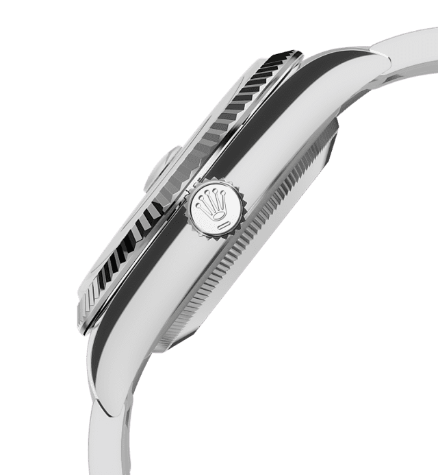 Black dial watch -Silver bracelet -36mm